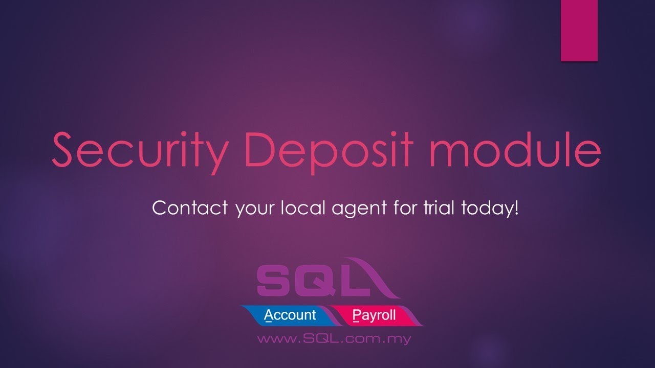 Security Deposit module