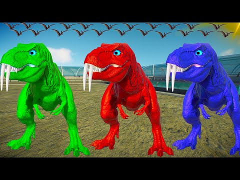 Jurassic World Evolution 2 Rexy Color Pack vs Indoraptor, Spinosaurus All Carnivores Dinosaurs Fight
