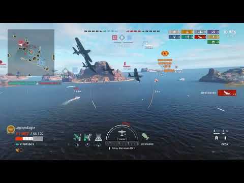 HMS Furious — *Almost* got a double-strike in a carrier while sinking (World of Warships: Legends)