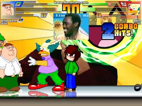 MUGEN battle #5884: Peter Griffin & Jesse vs Krusty The Clown & Daniel