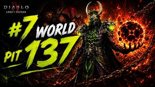 Diablo 4 | 👑 #7 WORLD Warlock PIT 137! ⚡ Apocalypse Push (Gear Shown)