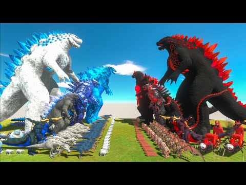 Evolution of Blue Shimo Godzilla VS Red Evil Itself - Animal Revolt Battle Simulator
