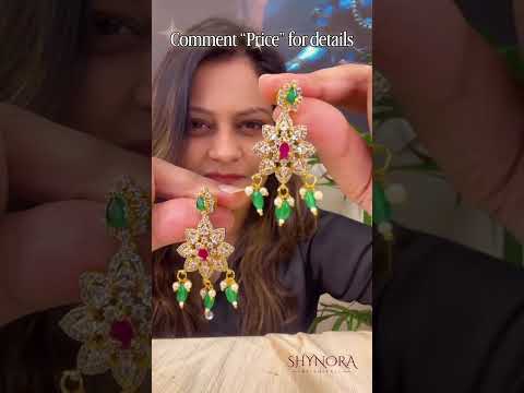 Royal Emerald Ruby Pearl Bridal Necklace Set