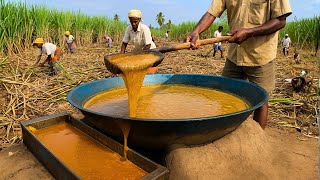 Download lagu How Jaggery Is Made | Organic Sugarcane Harvest & Boiling Process in Village mp3