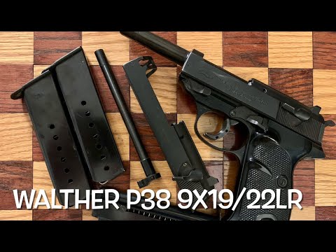 Walther P38 9mm luger with very rare factory 22lr conversion kit first shots very happy!