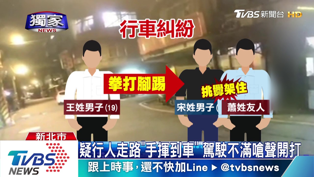 馬路變格鬥場!兩男揮拳互毆 壓地猛揍