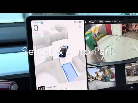 Tesla. Smart Ass Summon and Auto Park in home garage