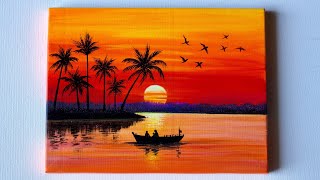 Download lagu Sunset Painting | Sunset Landscape Painting | Acrylic Painting Tutorial mp3