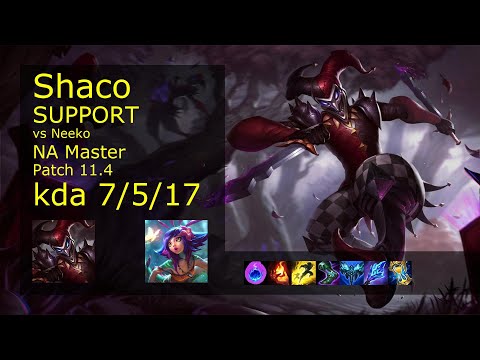 Shaco Support & Kai'Sa vs Neeko & Varus - NA Master 7/5/17 Patch 11.4 Gameplay