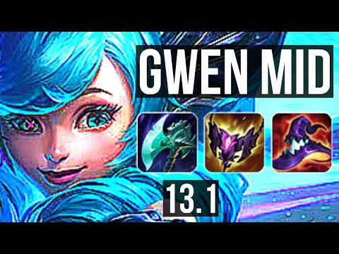GWEN vs RYZE (MID) | 11/2/5, 500+ games, Dominating | KR Diamond | 13.1