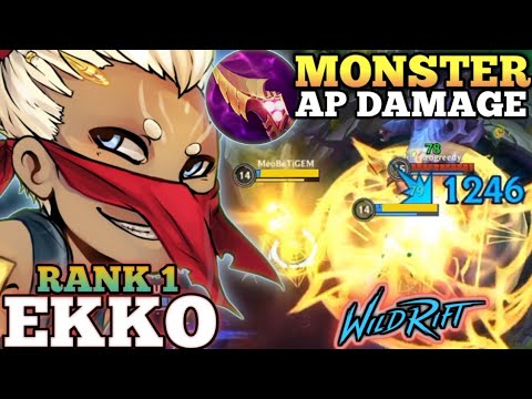 EKKO ONE COMBO DELETE! HYPER CARRY BEST BUILD - TOP 1 GLOBAL EKKO BY Progreedy - WILD RIFT