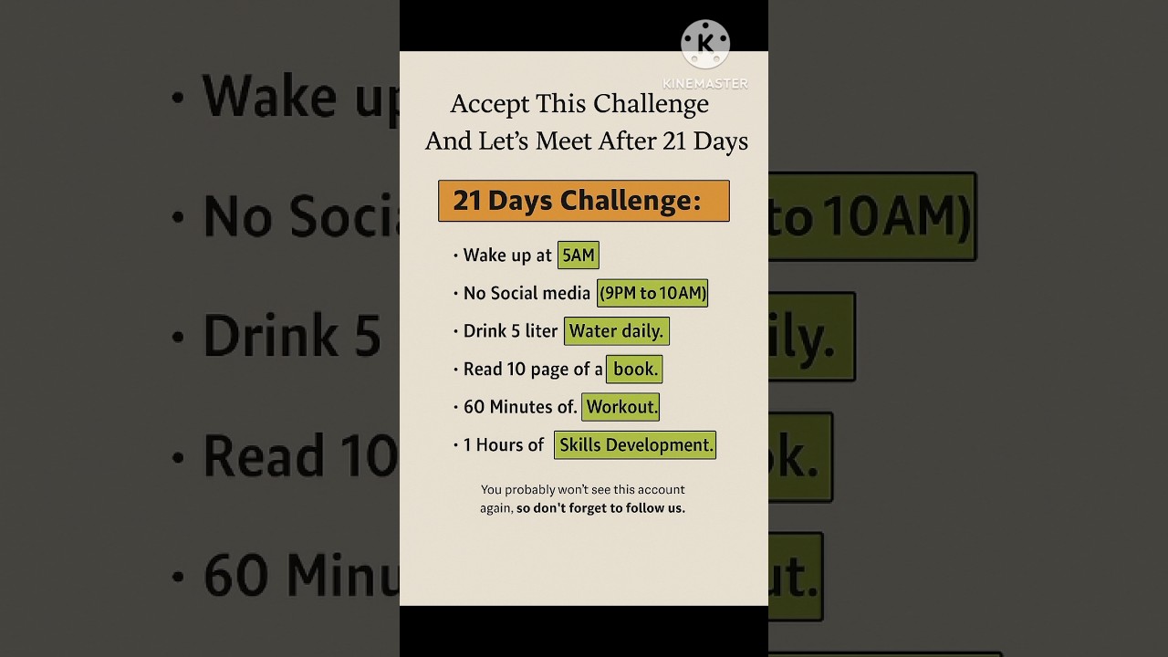 21-Day Discipline Challenge 💪 | Build Habits That Will Change Your Life.