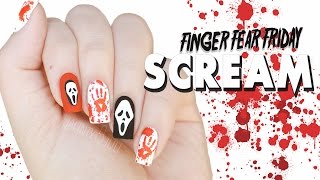 Scream Ghostface Killer Halloween Nail Art | FINGER FEAR FRIDAY