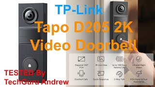 TP-Link Tapo D205 2K Battery Video Doorbell