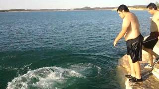 preview picture of video 'Jumping in Canyon Lake near San Antonio'