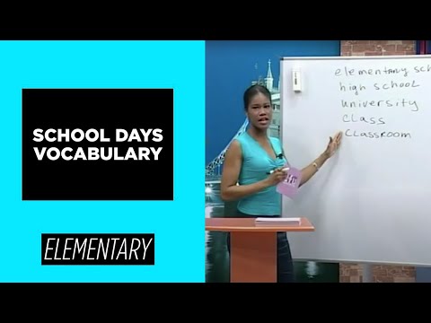 Elementary Level School Days Vocabulary