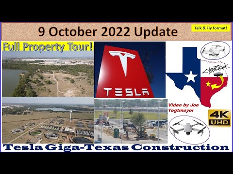 Property tour & 360-degree trip around factory on a 9 October 2022 afternoon at Giga Texas (11:35AM)