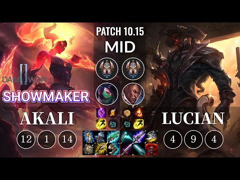 DWG ShowMaker Akali vs Lucian Mid - KR Patch 10.15