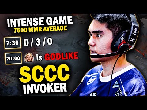 INTENSE 7500 MMR AVERAGE GAME!! SCCC INVOKER VS HARD KUNKKA MID + HIS CAPTAIN FAITH - DOTA 2 INVOKER