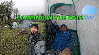 Camping in The heavy Rain ( Relaxing in the tent , Asmr , Hiking , natural sounds )
