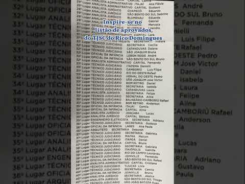INSPIRE-SE COM O LISTÃO DE APROVADO TJSC - RICO DOMINGUES