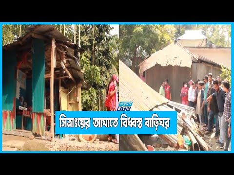 সিত্রাংয়ের আঘাতে বিধ্বস্ত বাড়িঘর নির্মাণে ব্যস্ত উপকূলবাসী