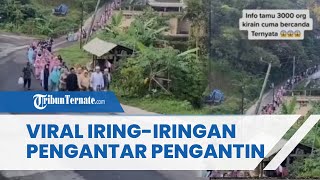 Heboh!! Penampakan Ratusan Pengantar Pengantin di Majalengka Jalan Kaki ke Tempat Pernikahan