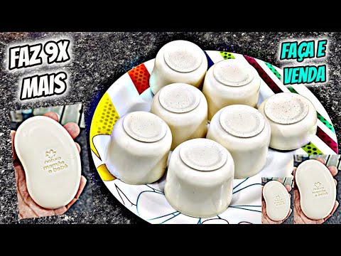 FAÇA 9 SABONETES MAMÃE E BEBÊ IGUAL AO INDUSTRIAL SUPER FIRME E SEM SODA/ ECONOMIZE MUITO