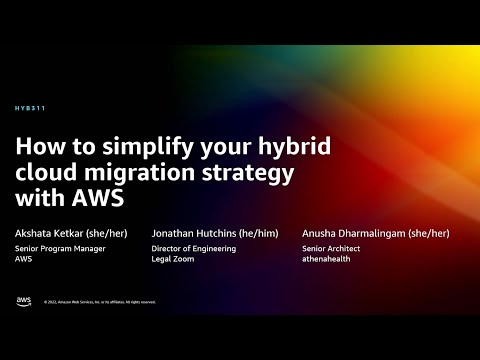 AWS re:Invent 2022 - How to simplify your hybrid cloud migration strategy with AWS (HYB311)