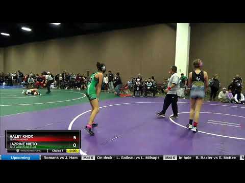Middle School Girls 105-110 Jazrine Nieto Azle Wrestling Club Vs Haley Knox Team Punisher