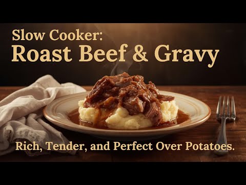 Braised Top Round Pot Roast with Gravy - Quick and Easy Slow Cooker Delicious Pot Roast and Gravy