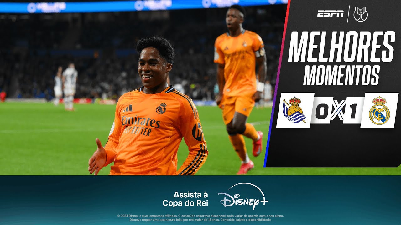 ENDRICK faz GOLAÇO, e REAL MADRID vence a REAL SOCIEDAD pela semi da Copa do Rei | Melhores Momentos