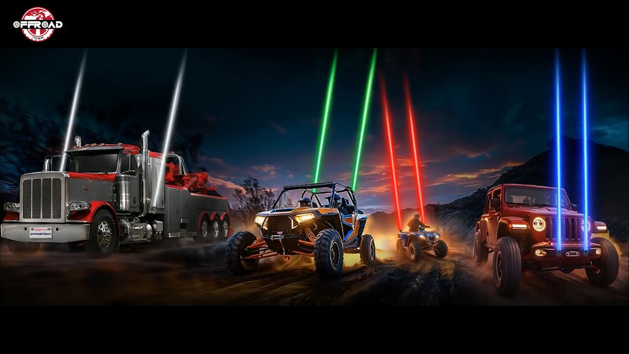 WHIPLESS LASER LED WHIP LIGHTS RGBW WHIRELESS REMOTE - Video 1