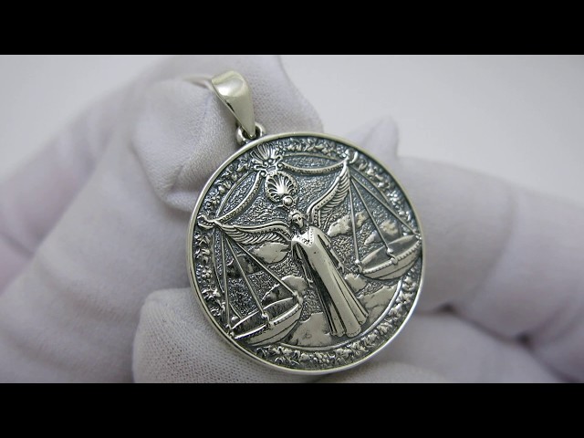 Серебряный кулон знак зодиака "Весы" 3100587вс Видеообзор