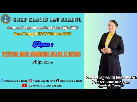 Sermon PJJ GBKP | Tanggal 19-25 Oktober 2025 | GBKP Klasis Lau Baleng