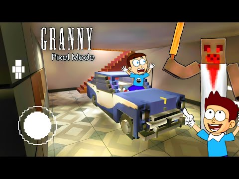 Pixel Granny Car Escape : Five Day At Horror Room | Shiva and Kanzo Gameplay