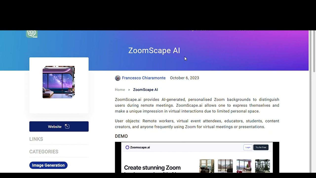 Beyond the Blank Wall: ZoomScape.ai - Where AI Paints Your Virtual Persona