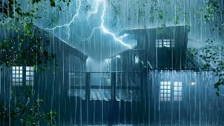 Ultimate Deep Sleep with Torrential Rain on Tin Roof & Strong Thunder | Night Rainstorm Ambience