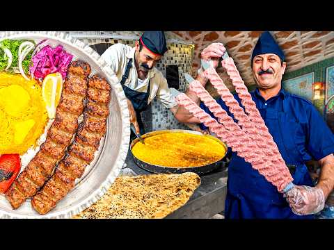 Massive Koobideh Kebabs with Fresh Baked Bread by Kebab King of Iran  #kebab