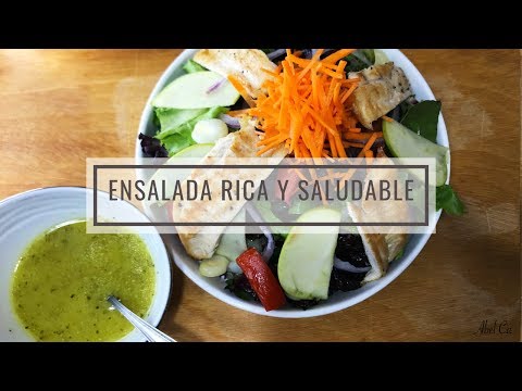 Ensalada con Pollo a la Parrilla |  Vinagreta de Aceite de Oliva | Receta Facil Saludable | AbelCa