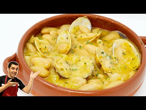 GUISO de ALUBIAS con ALMEJAS RÁPIDO DELICIOSO y FÁCIL. 😍🍲🤩