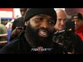 ADRIEN BRONER CALMS A NERVOUS REPORTER "TAKE A DEEP BREATH BABY!"