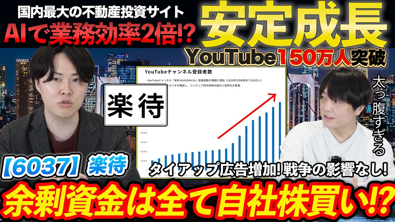 【銘柄勉強会】PER14倍で安定成長！余力キャッシュも還元へ！足元の状況や今後の成長戦略についてガチ取材してみた！楽待