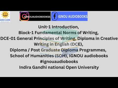 Introduction, Unit-1 Block-1 Fundamental Norms of Writing DCE-01 DCE SOH #ignou #writingskills