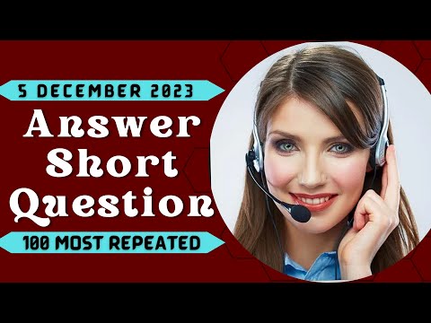PTE Answer Short Question - DECEMBER 2023 - Most Repeated