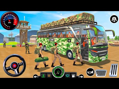 Army Coach Bus simulator 3D Game - US Police Bus Transport Driving Simulator - Android Game play 