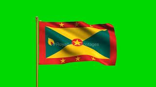 Grenada National Flag | World Countries Flag Series | Green Screen Flag | Royalty Free Footages