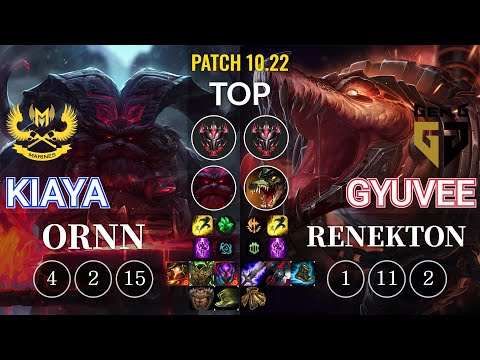 GAM Kiaya Ornn vs GEN gyuvee Renekton Top - KR Patch 10.22