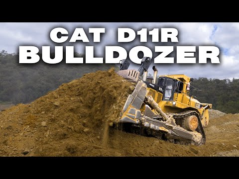 Cat D11R Dozer Moving Rock — Heavy Pushes