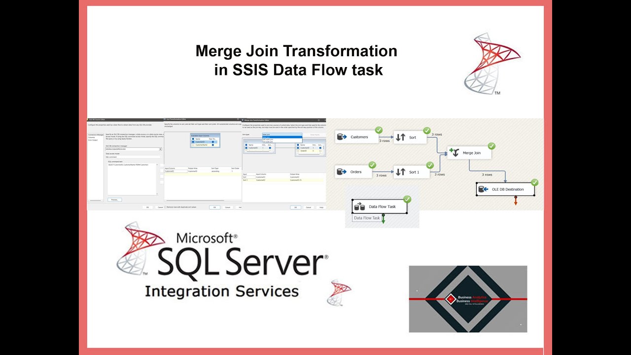 SSIS Merge Join Transformation with SQL Server | Step-by-Step Demo with Example Tables